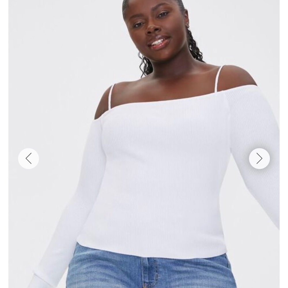 💜 Plus size over the shoulder top